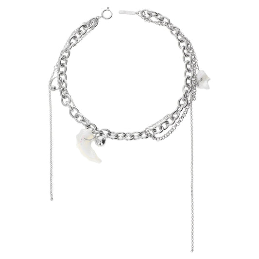 LEWIS SHELL NECKLACE / PALLADIUM