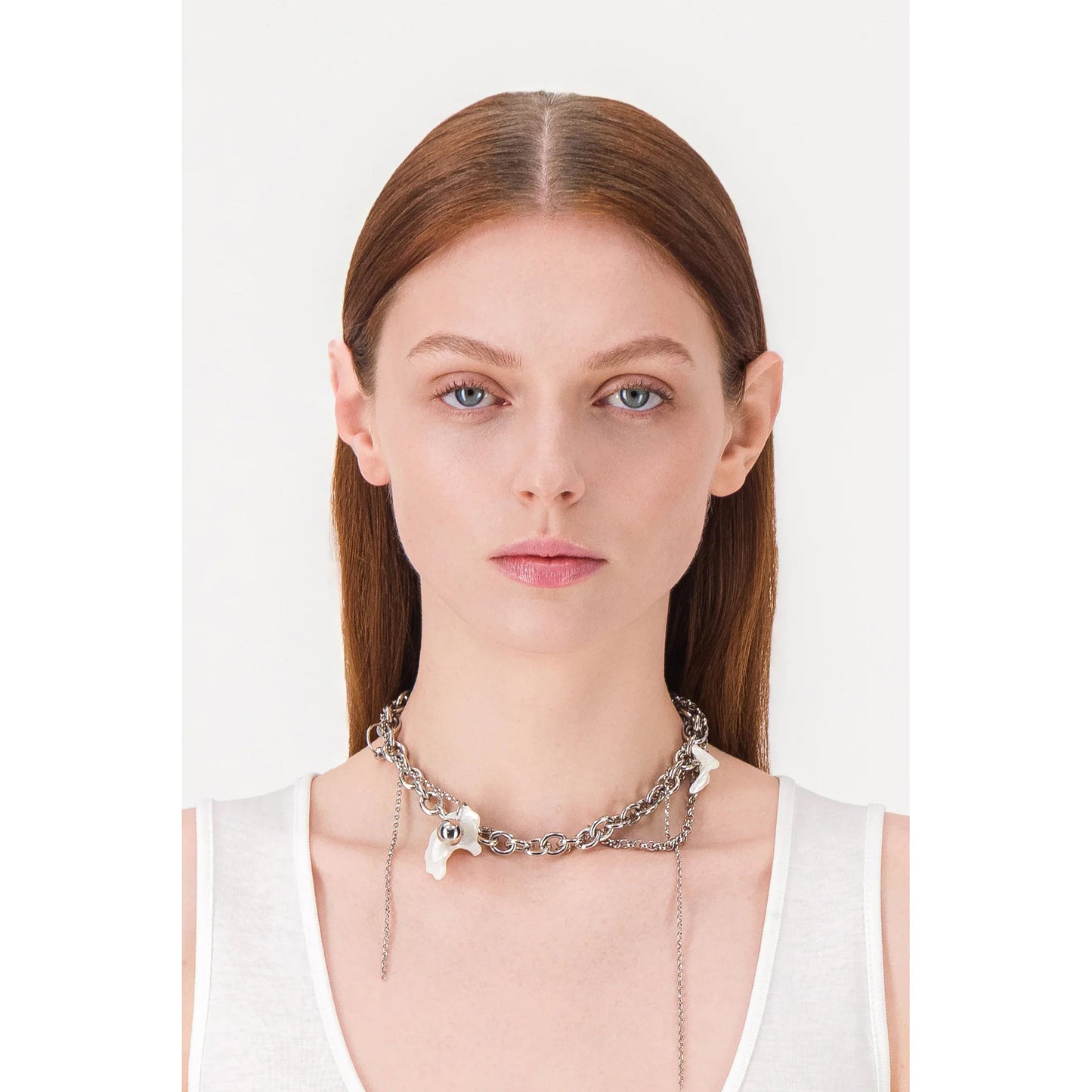 LEWIS SHELL NECKLACE / PALLADIUM
