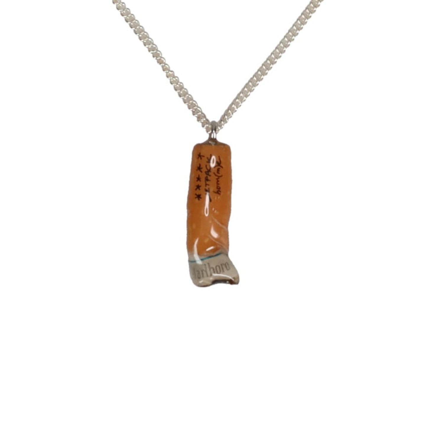 CIGARETTE BUTT NECKLACE / ORANGE