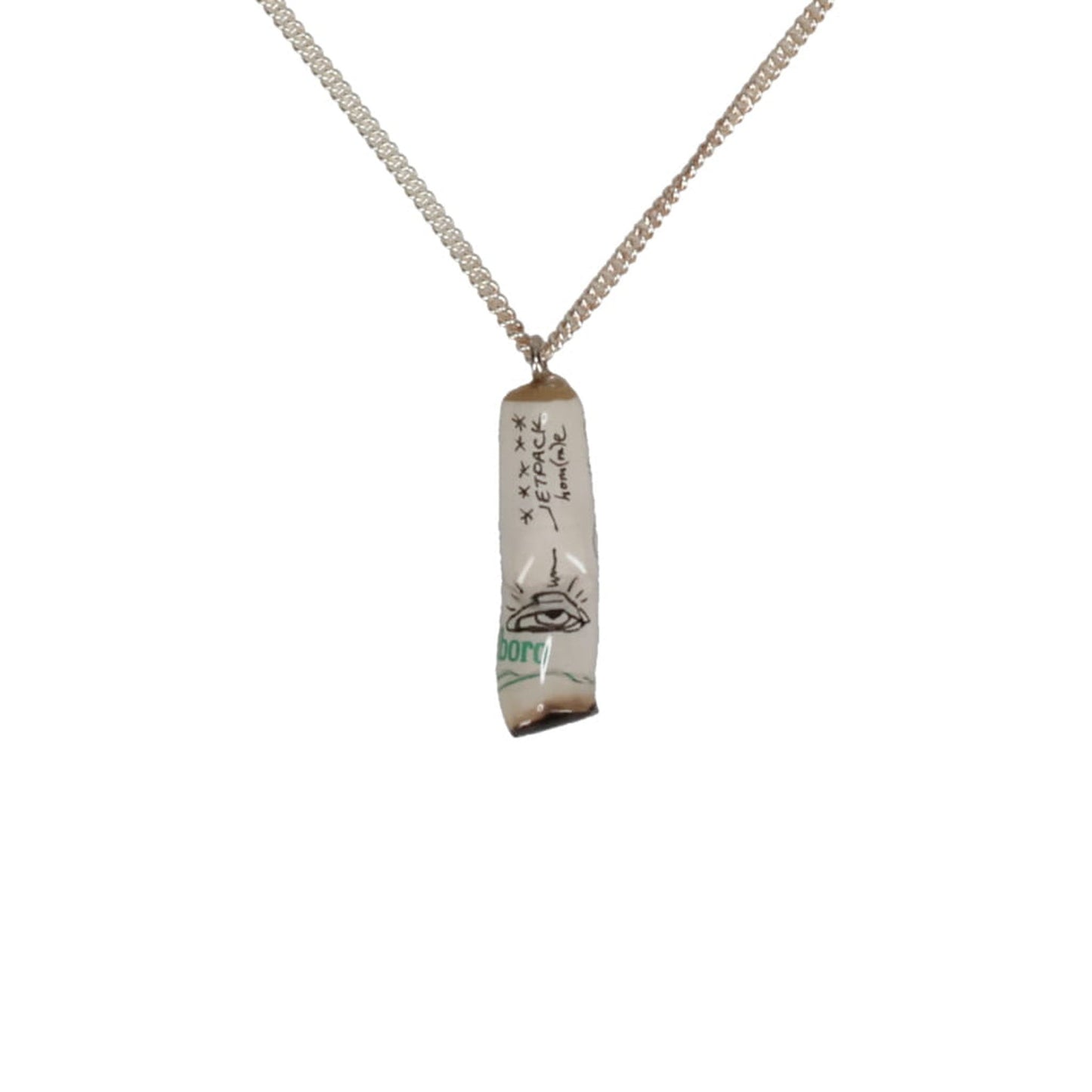 CIGARETTE BUTT NECKLACE / WHITE