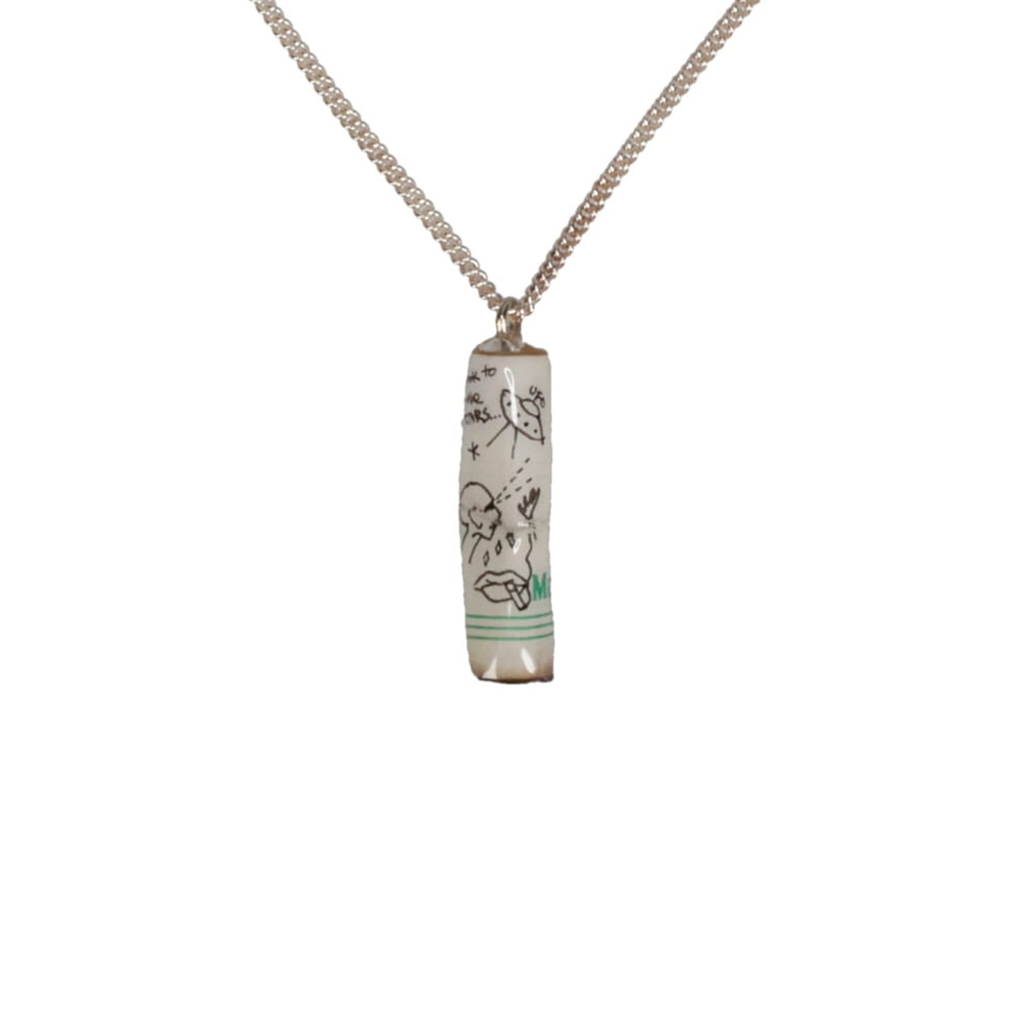 CIGARETTE BUTT NECKLACE / WHITE