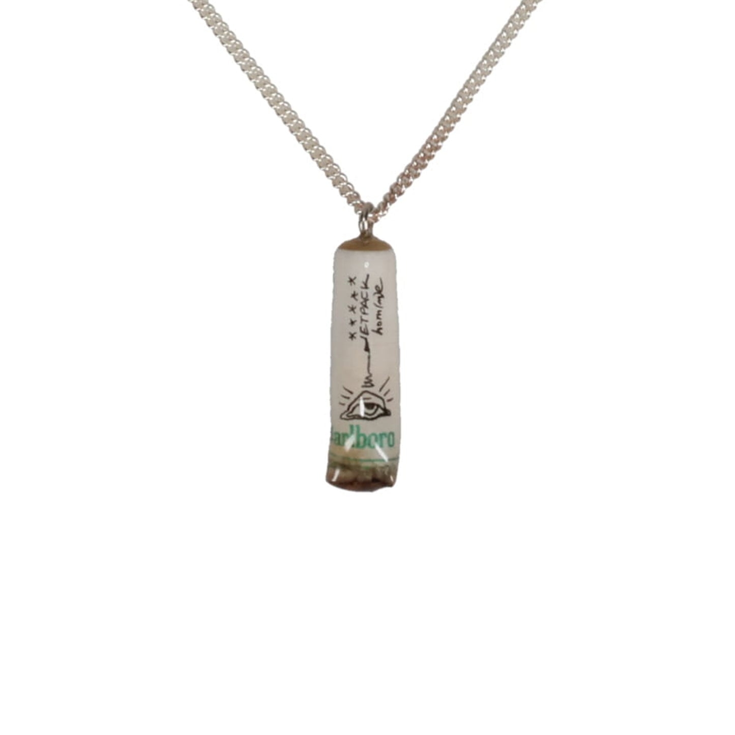 CIGARETTE BUTT NECKLACE / WHITE