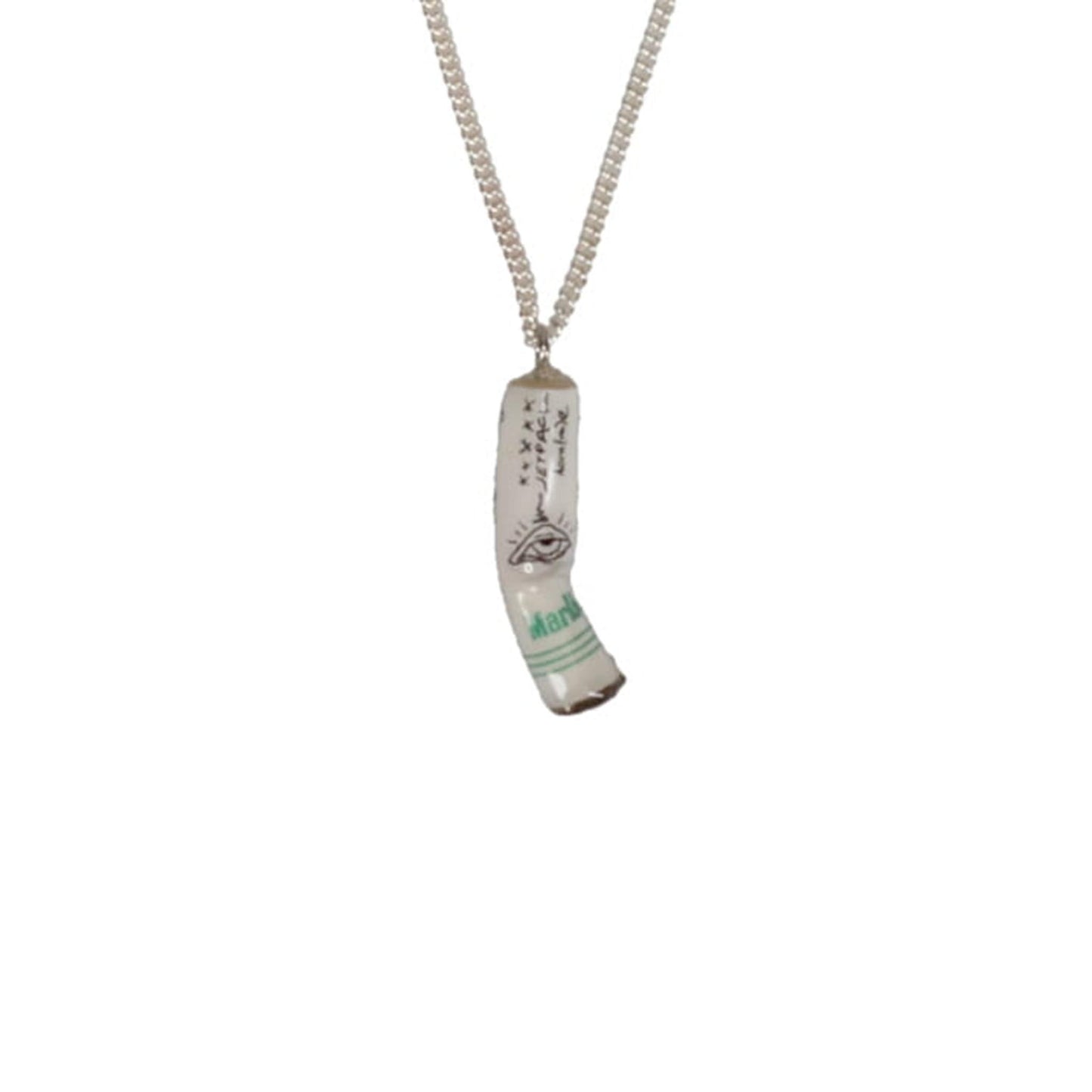 CIGARETTE BUTT NECKLACE / WHITE