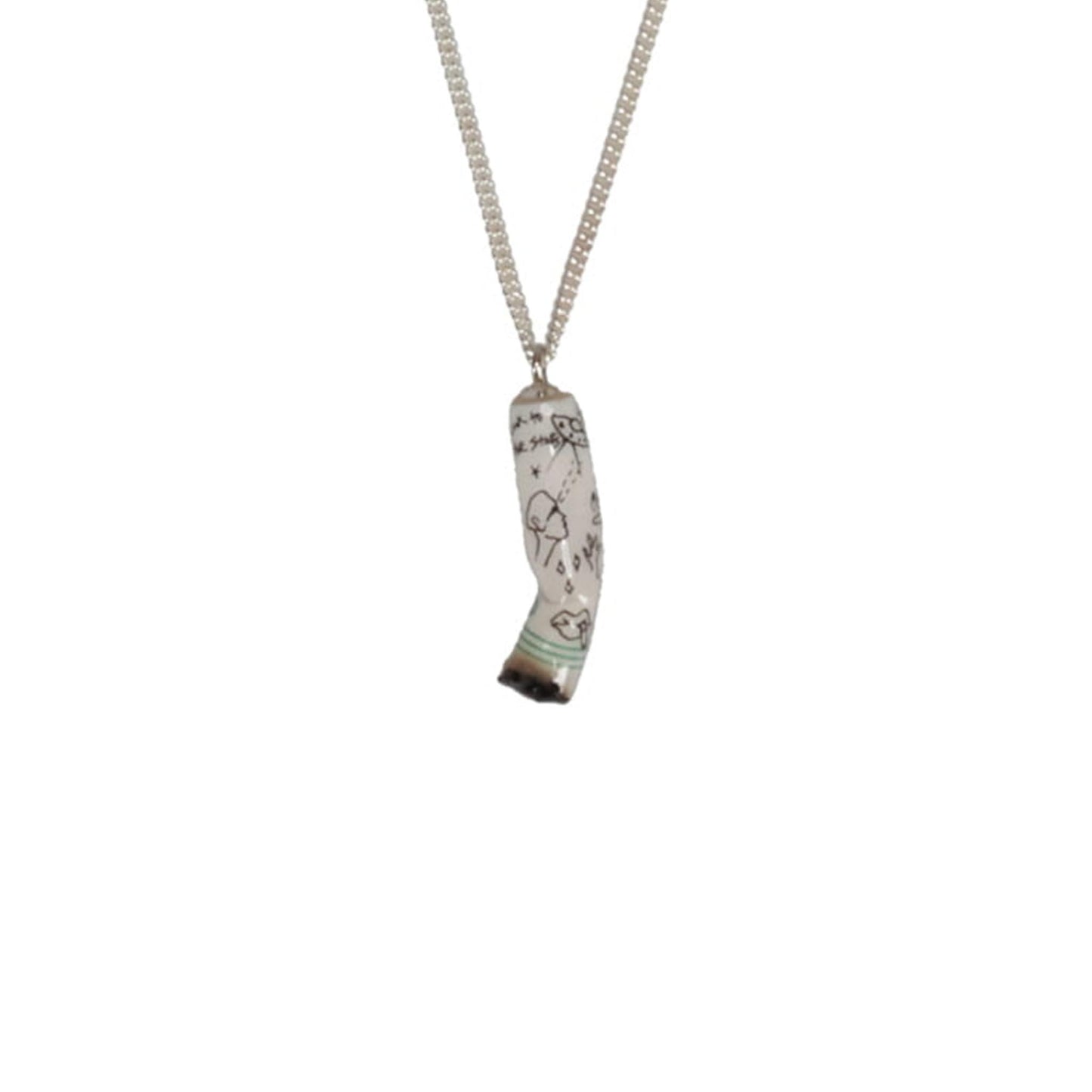 CIGARETTE BUTT NECKLACE / WHITE