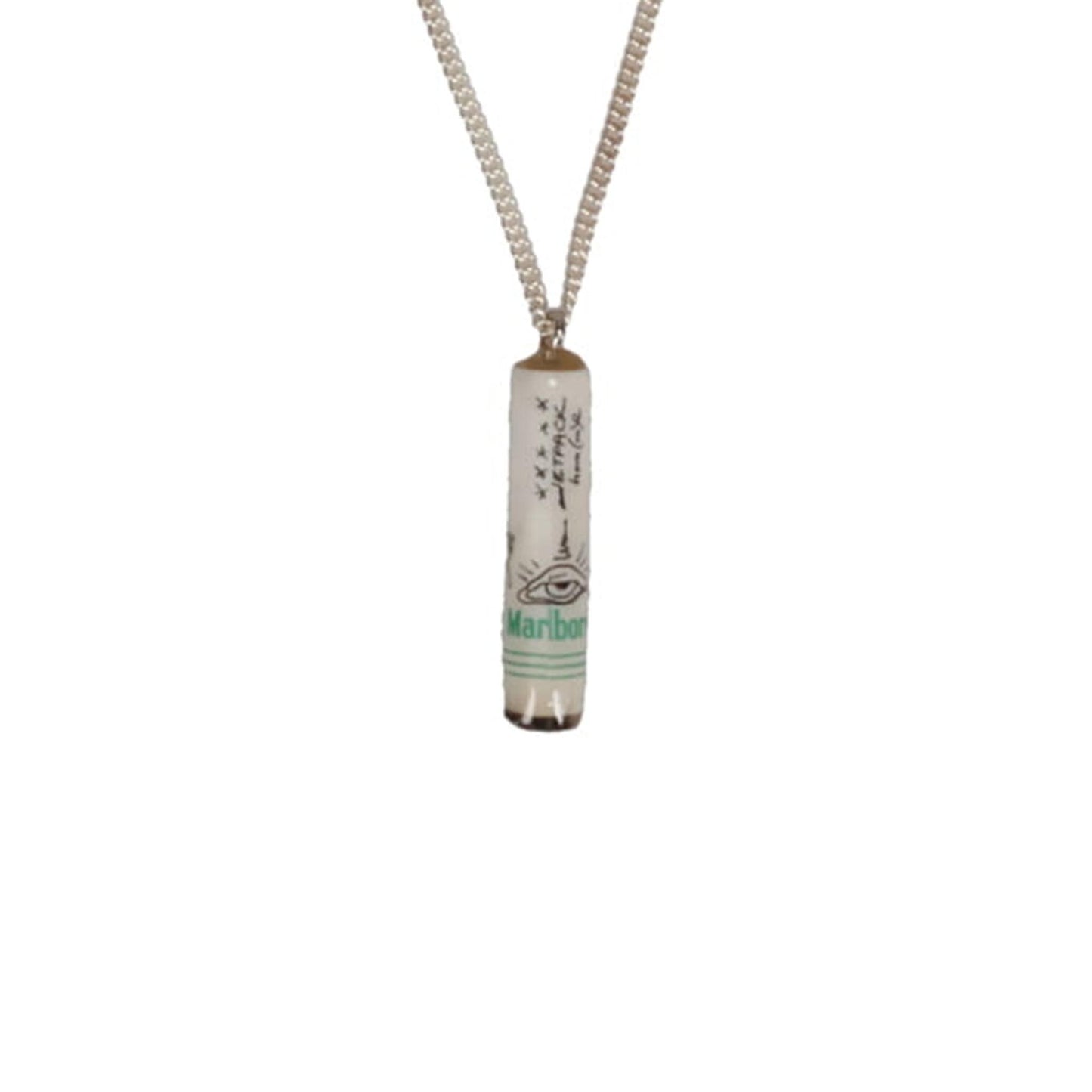 CIGARETTE BUTT NECKLACE / WHITE