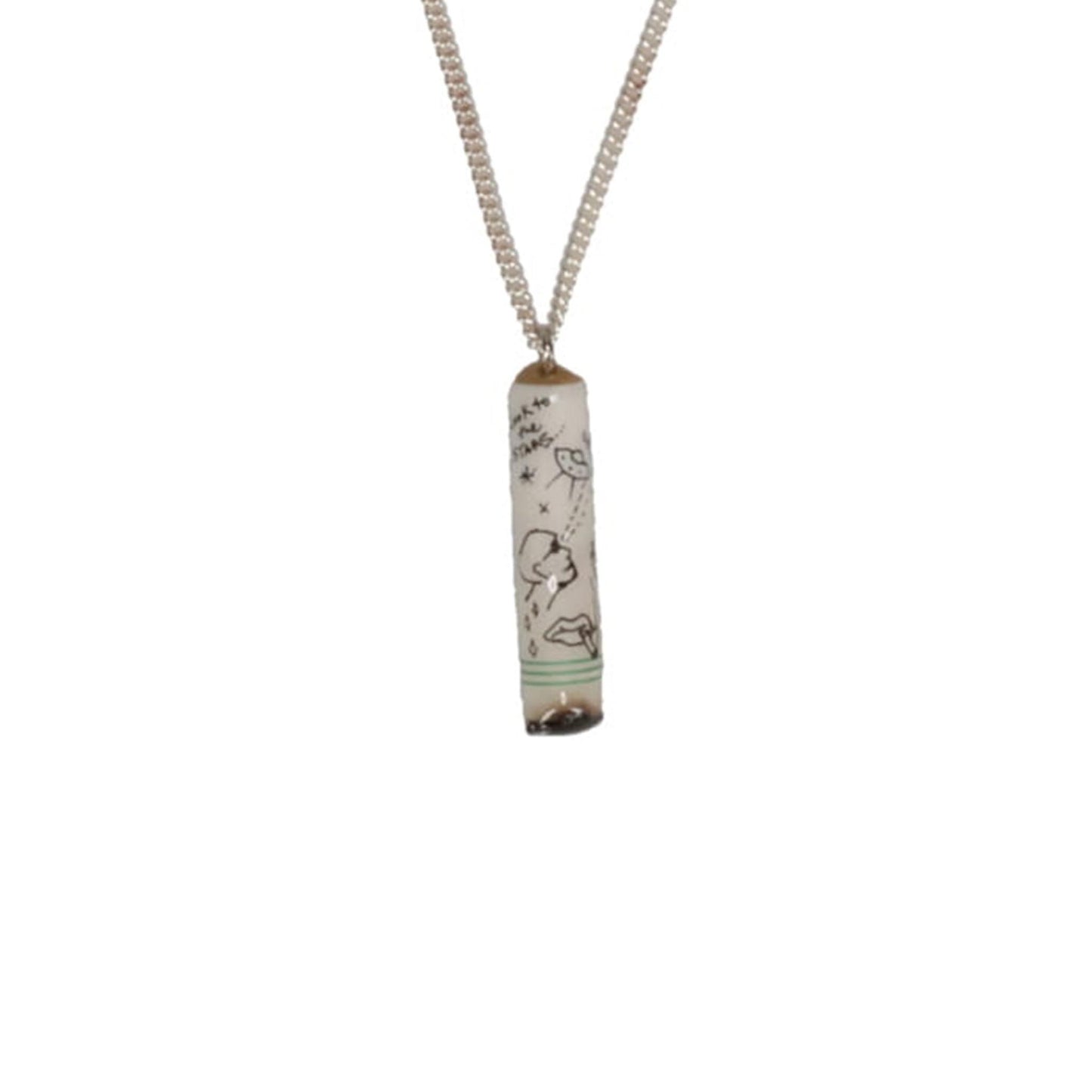 CIGARETTE BUTT NECKLACE / WHITE