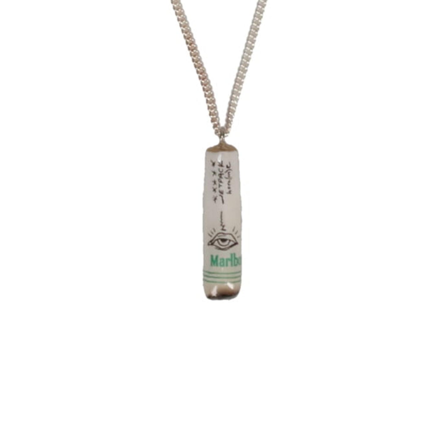 CIGARETTE BUTT NECKLACE / WHITE