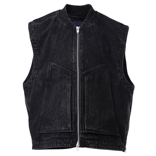 ZIP-UP VEST / BLACK