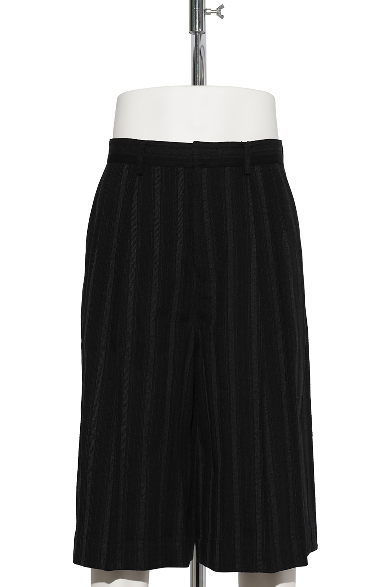 BLENDED WOOL WIDE SHORTS / BLACK