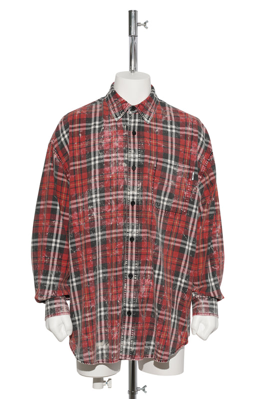WASHED CHECK MAX FIT SHIRTS / RED
