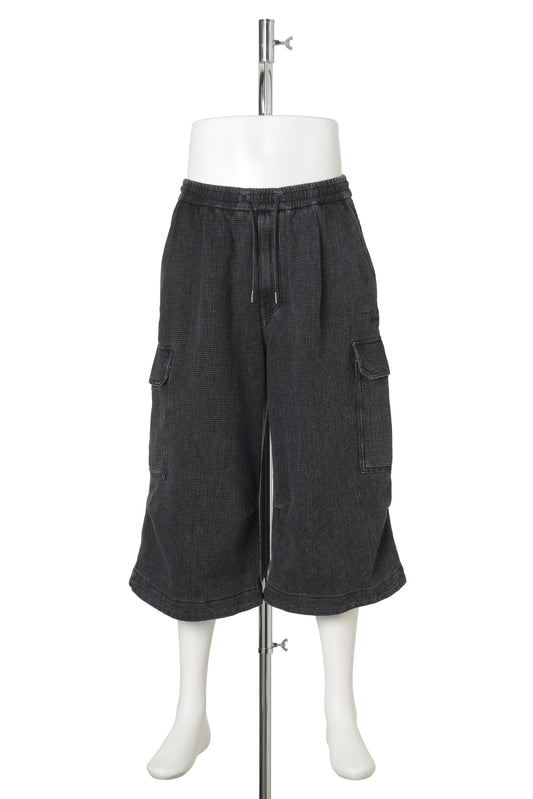 [NOVICE] FANCY DENIM CARGO SHORTS / BLACK