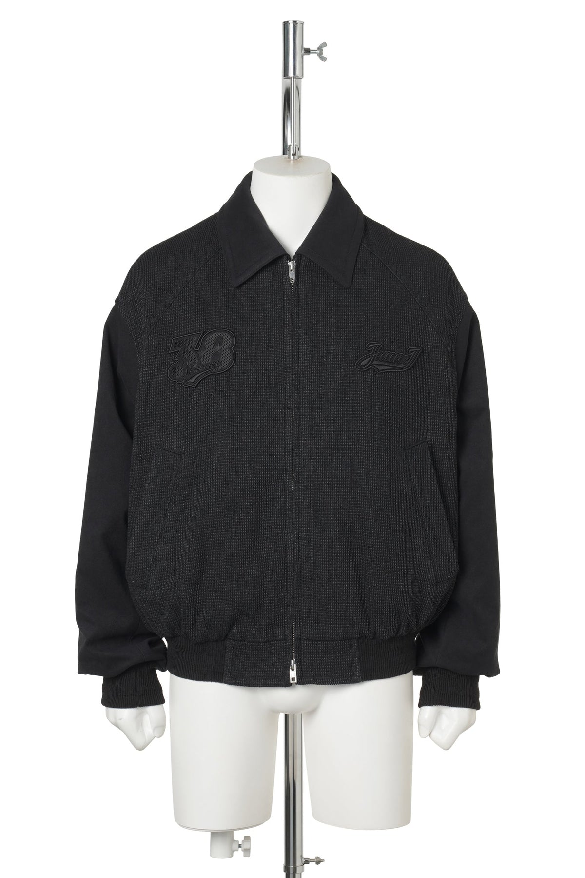 [NOVICE] FANCY DENIM VARSITY JUMPER / BLACK