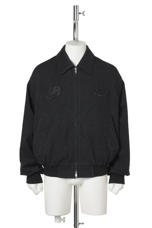 [NOVICE] FANCY DENIM VARSITY JUMPER / BLACK