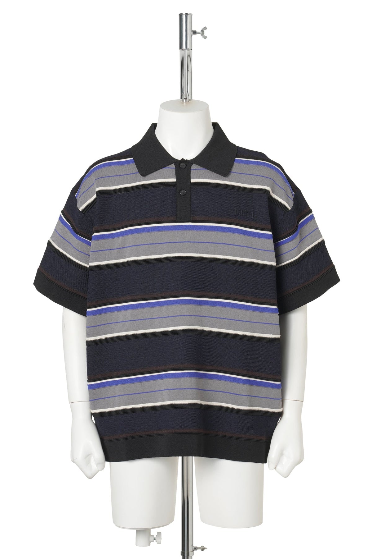 SHORT‑SLEEVE COLOR‑BLOCK STRIPE PULLOVER SWEATER / BLUE