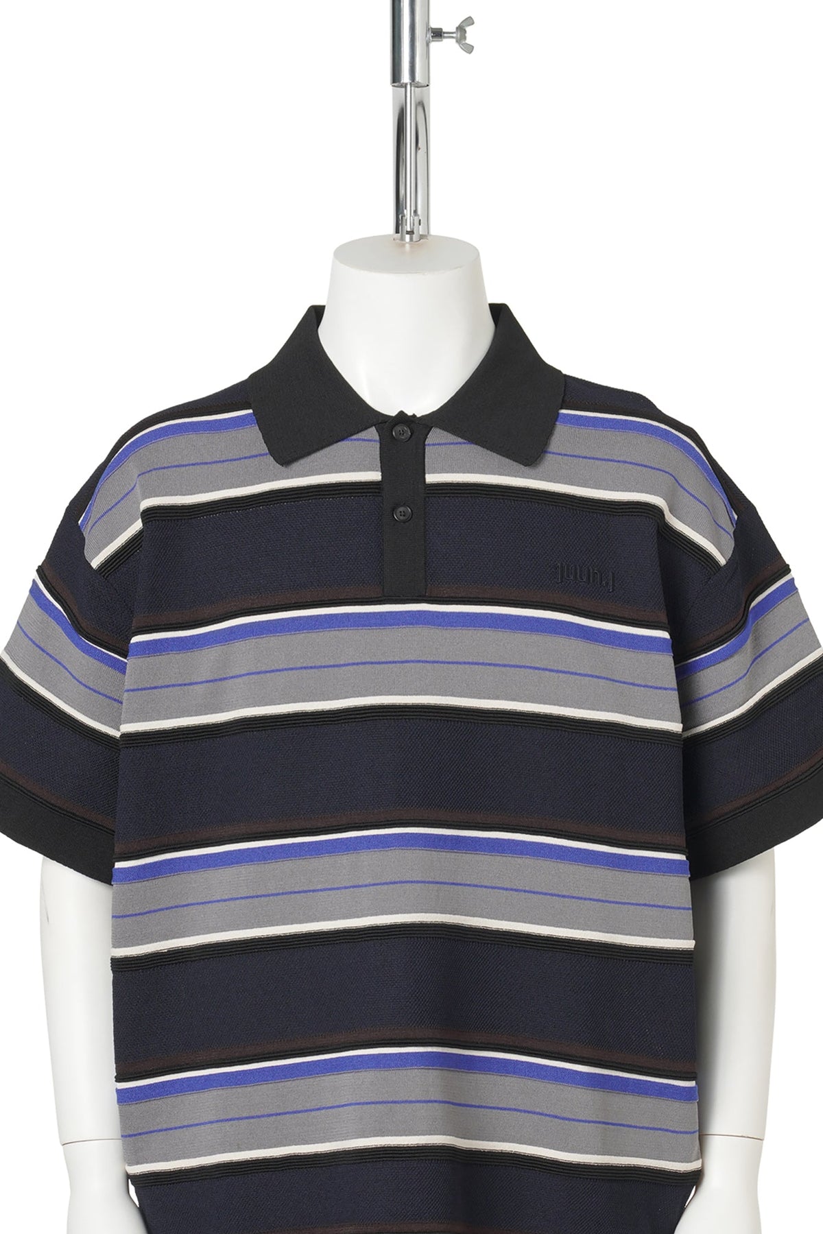 SHORT‑SLEEVE COLOR‑BLOCK STRIPE PULLOVER SWEATER / BLUE