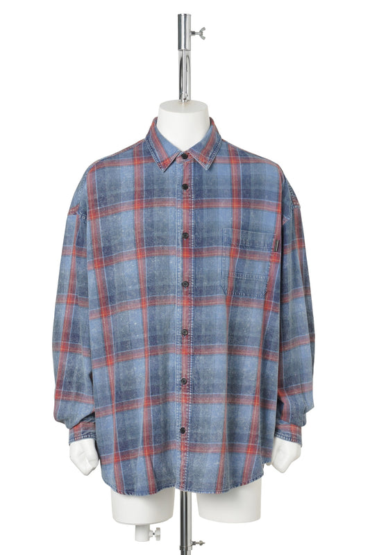 [SIGNATURE] ISLAND VINTAGE CHECK MAX FIT SHIRT - INDIGO BLUE / BLUE