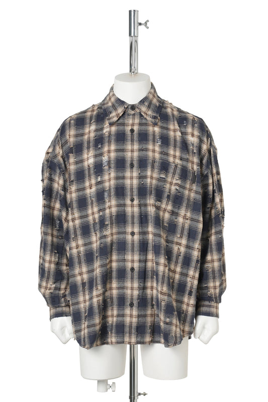 [NEW SIGNATURE] BASALT CHECK SHIRT / NAVY