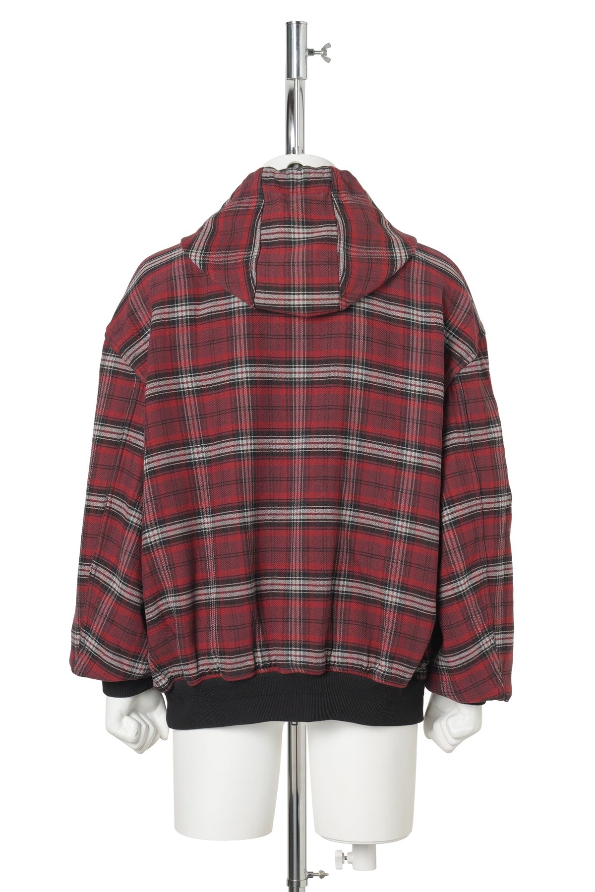 CHECK REVERSIBLE HOODIE JUMPER / BLACK