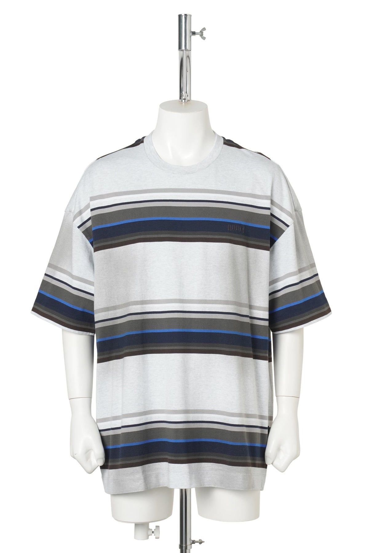 7 BLOCK STRIPE OVERFIT SHORT SLEEVE / LGREY