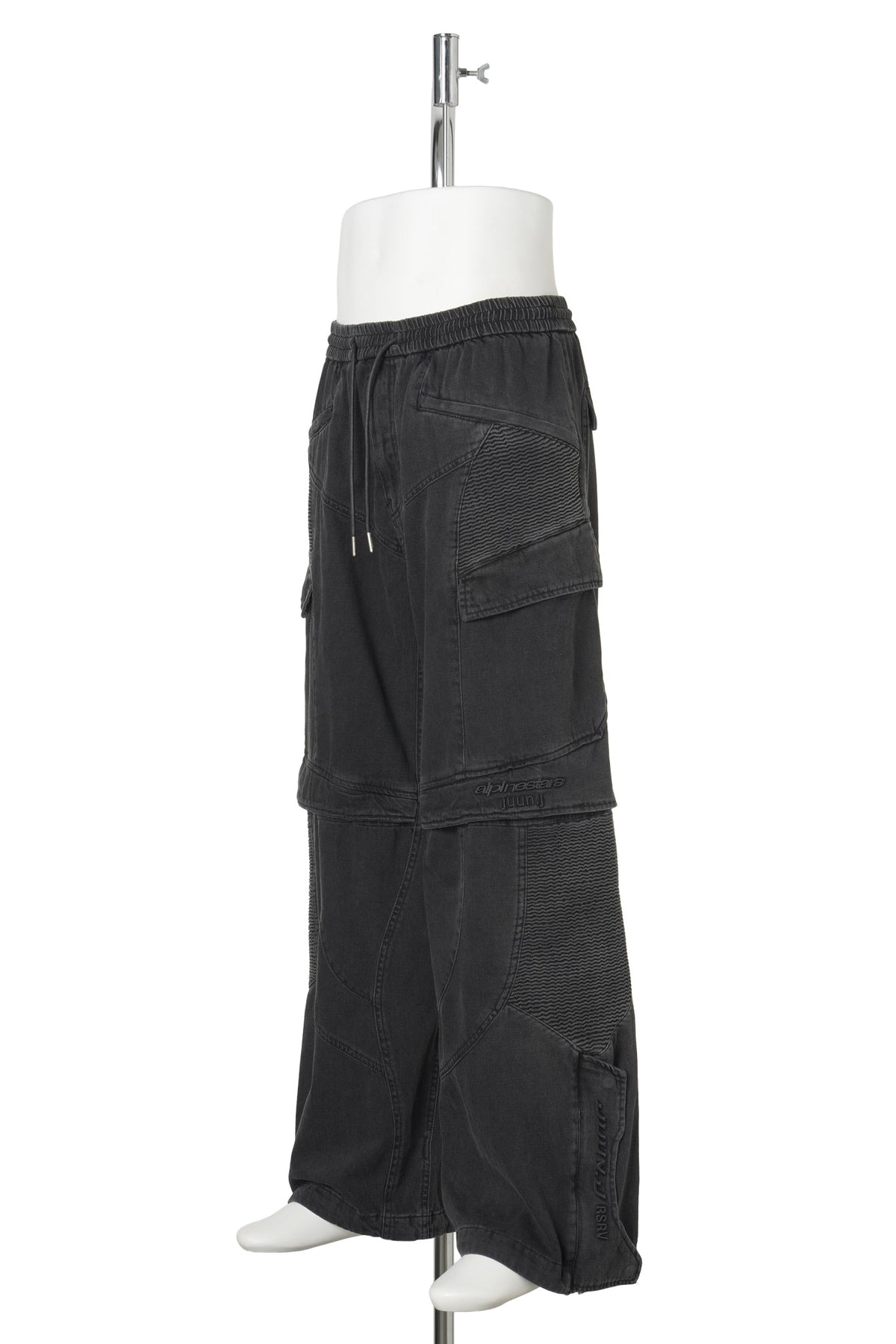 [COMFORT] BIKER PANTS - BLACK DENIM / BLACK