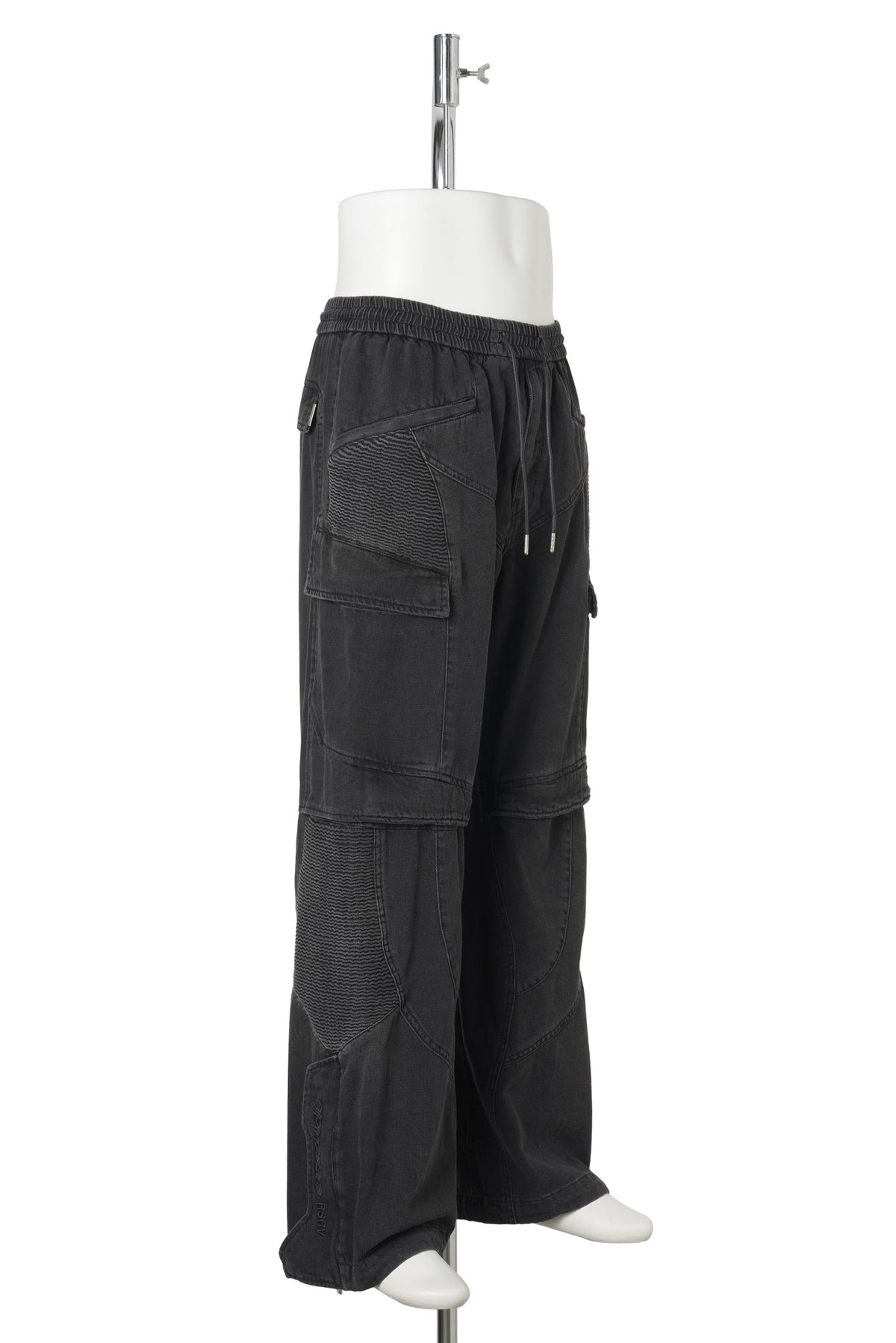 [COMFORT] BIKER PANTS - BLACK DENIM / BLACK