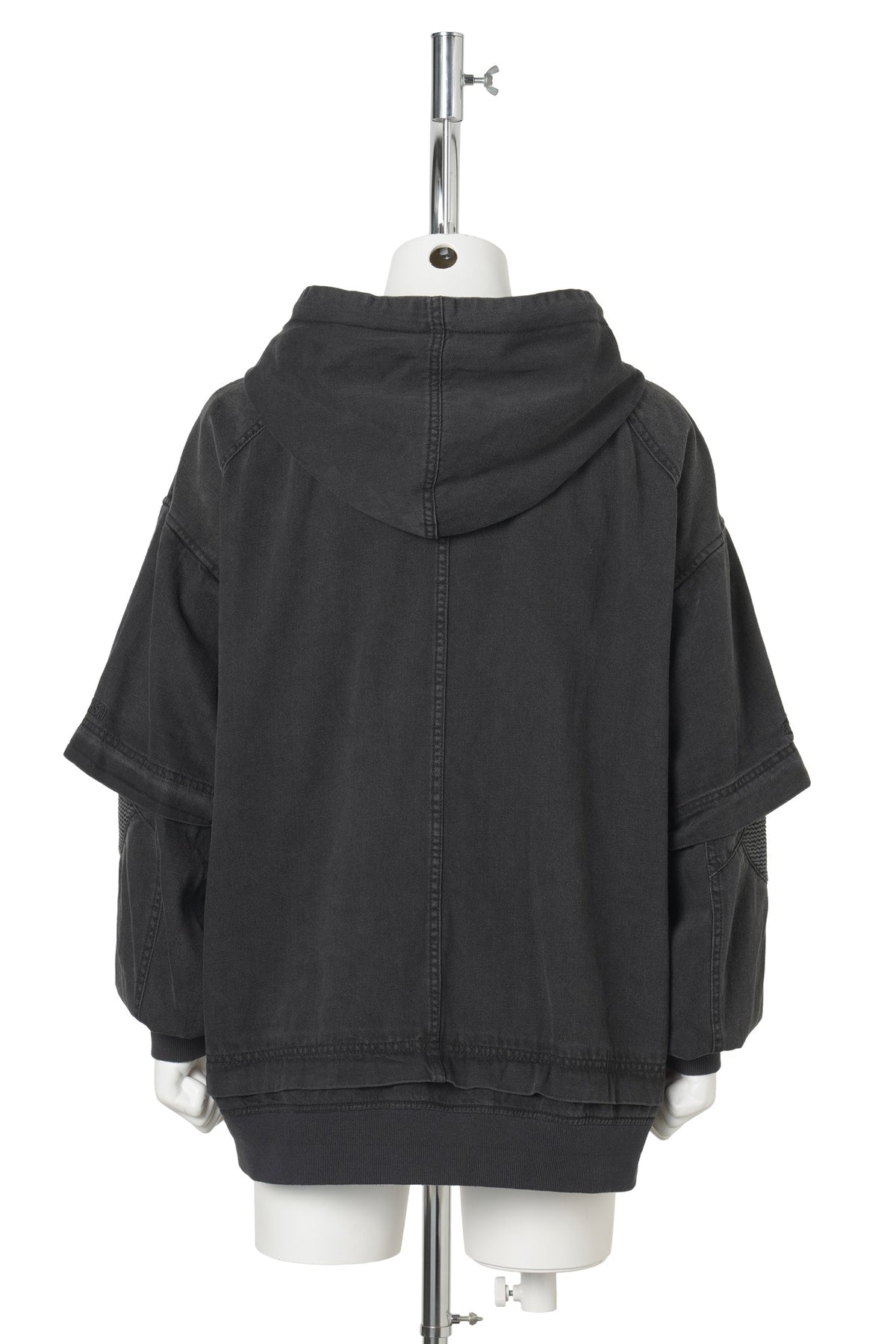 DENIM ZIP-UP HOODIE / BLACK