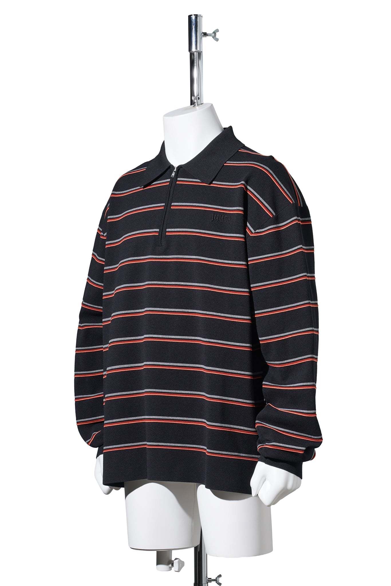 STRIPED COLLAR SWEATER / ORANGE