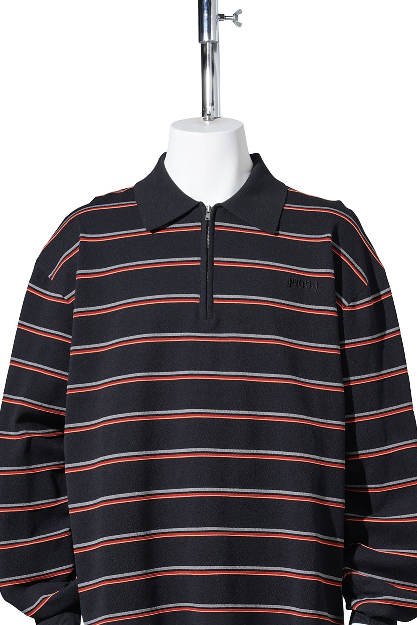 STRIPED COLLAR SWEATER / ORANGE