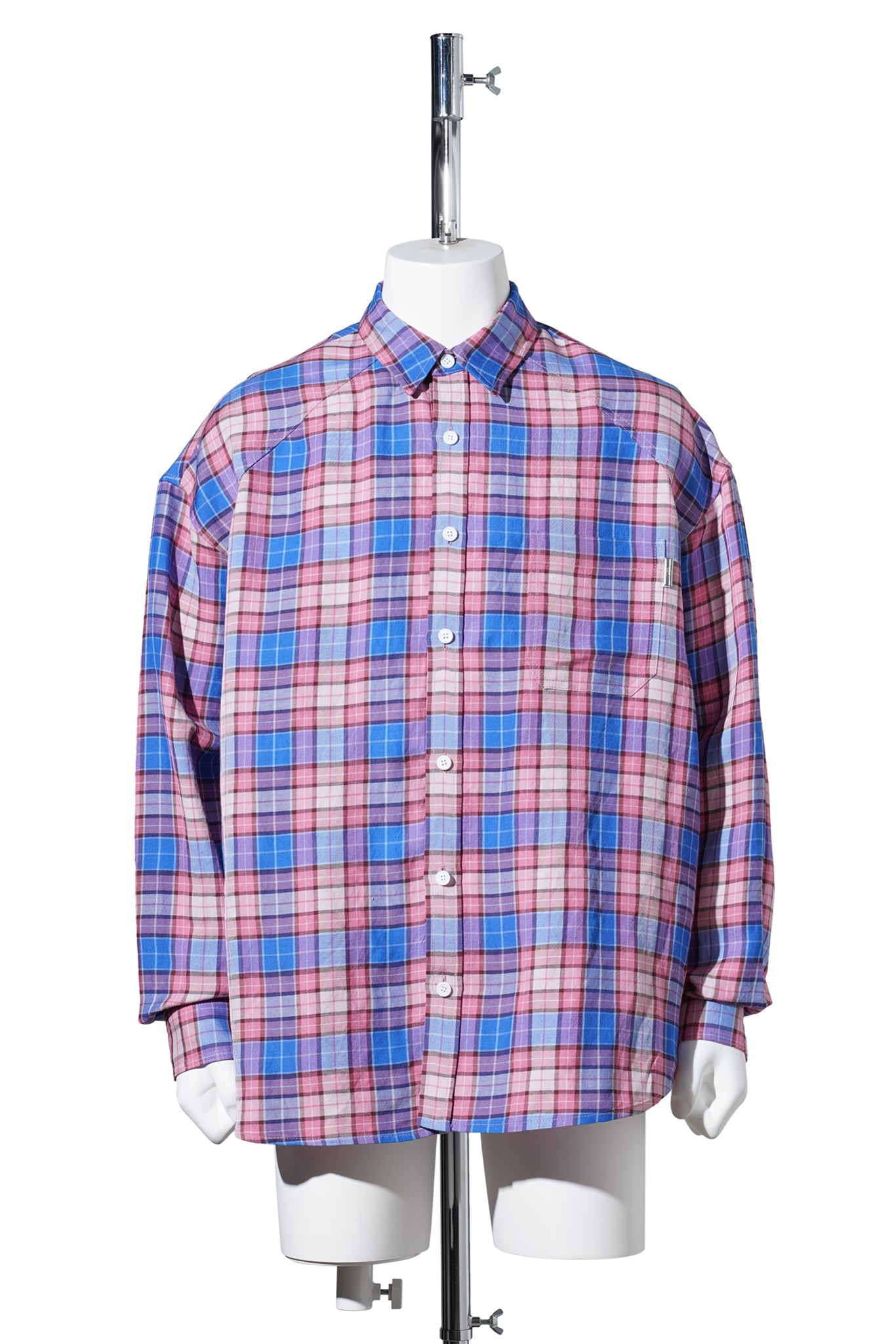 VISCOSE LINEN PINK CHECK SHIRT / PINK