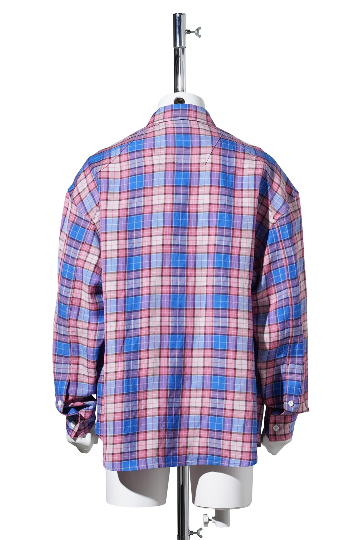 VISCOSE LINEN PINK CHECK SHIRT / PINK