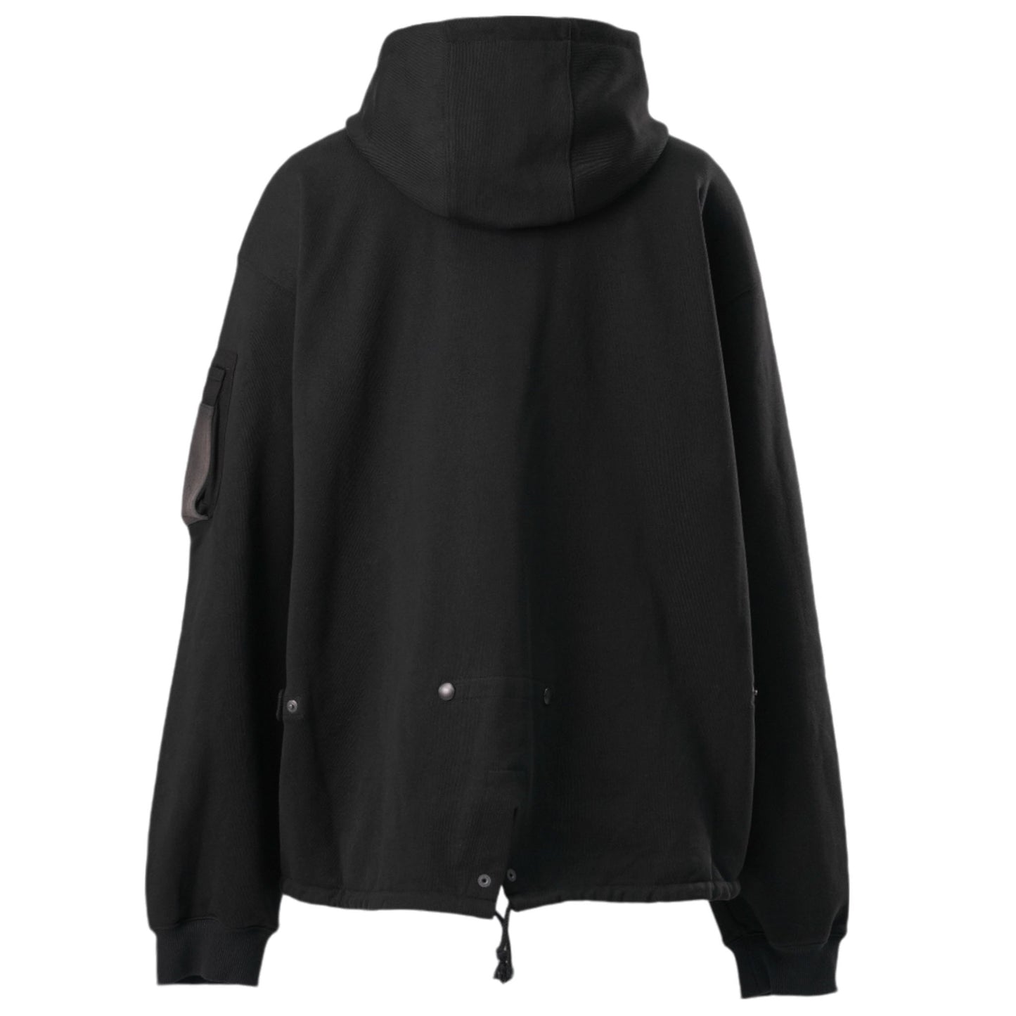 SUN-BLEACHED FISHTAIL HOODIE / BLACK