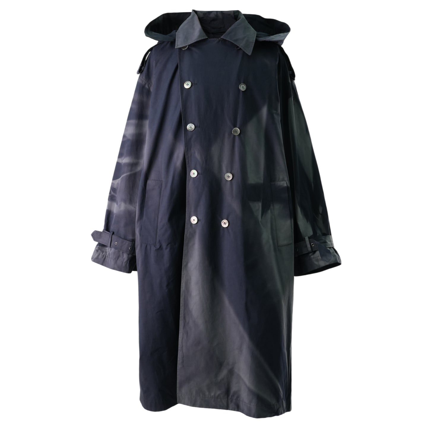 SUN-BLEACHED BELTED TRENCH JACKET / NAVY