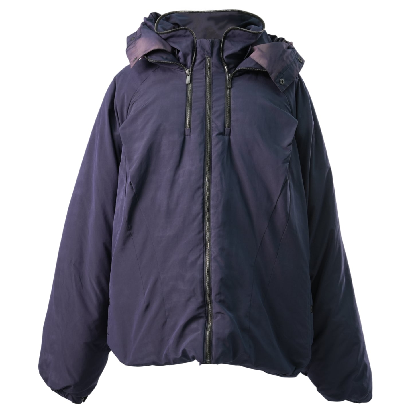 SUN-BLEACHED DOUBLE-ZIP HOOD DOWN JACKET / NAVY