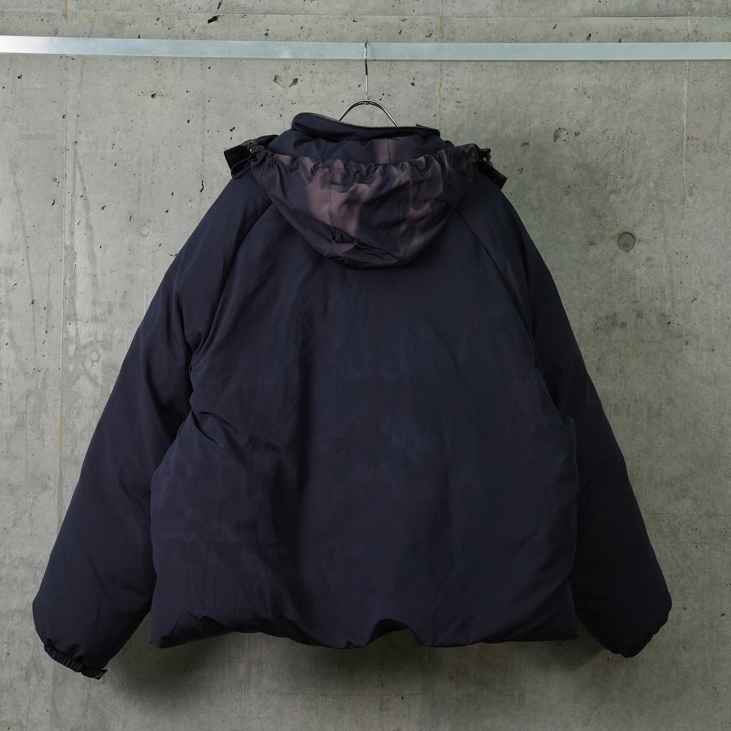 SUN-BLEACHED DOUBLE-ZIP HOOD DOWN JACKET / NAVY