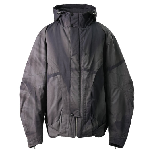 SUN-BLEACHED DRAPED POCKET BOMBER / DARK GREY