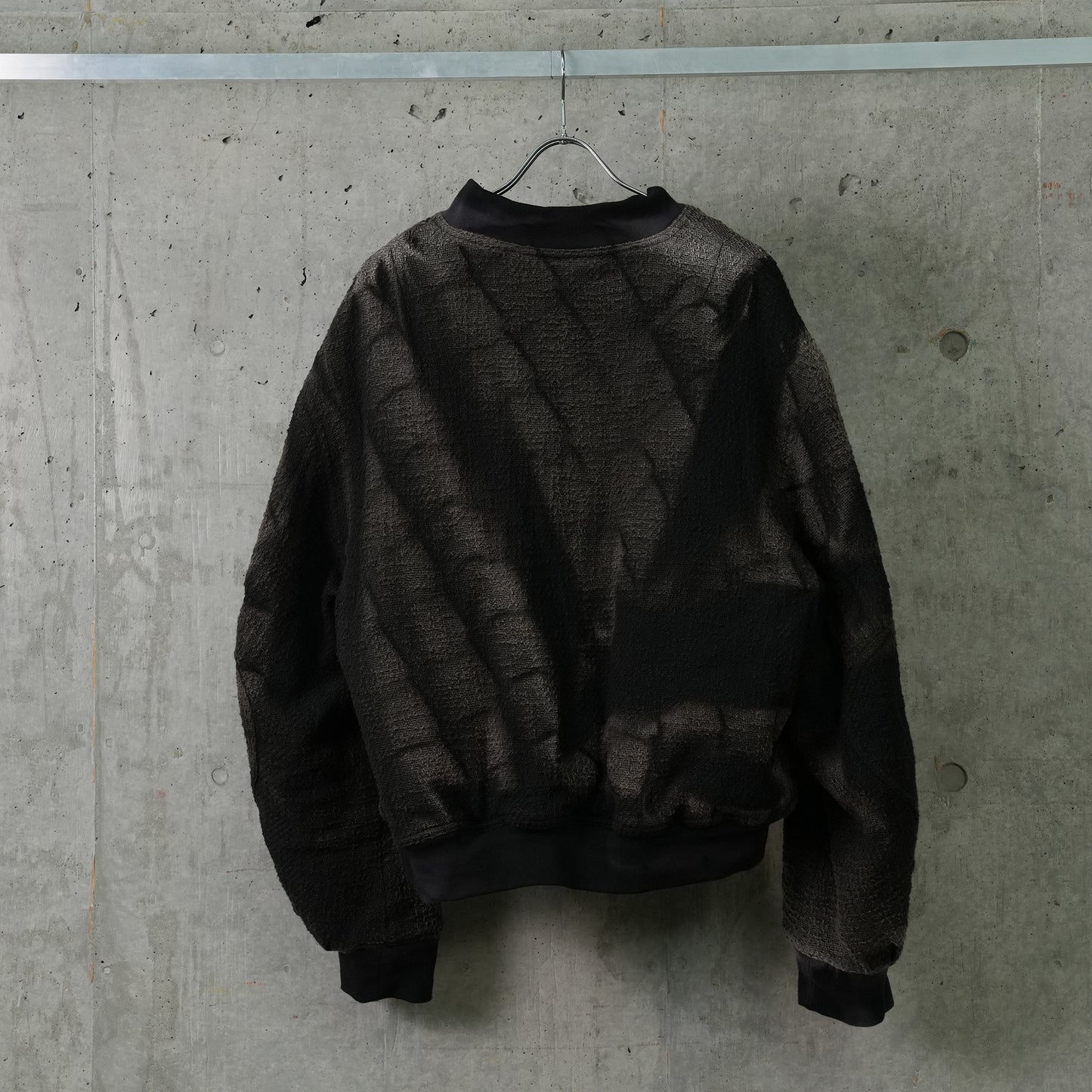 SUN-BLEACHED TWEED BOMBER / BLACK