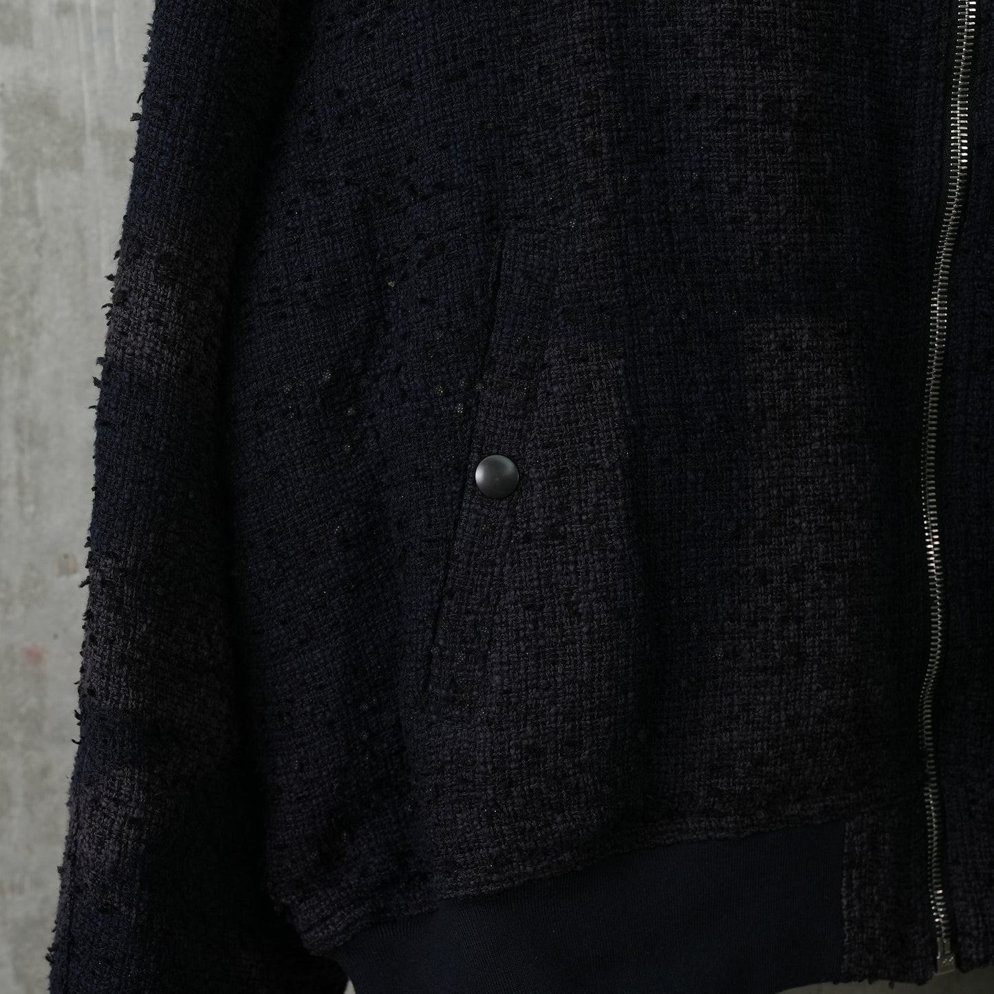 SUN-BLEACHED TWEED BOMBER / NAVY