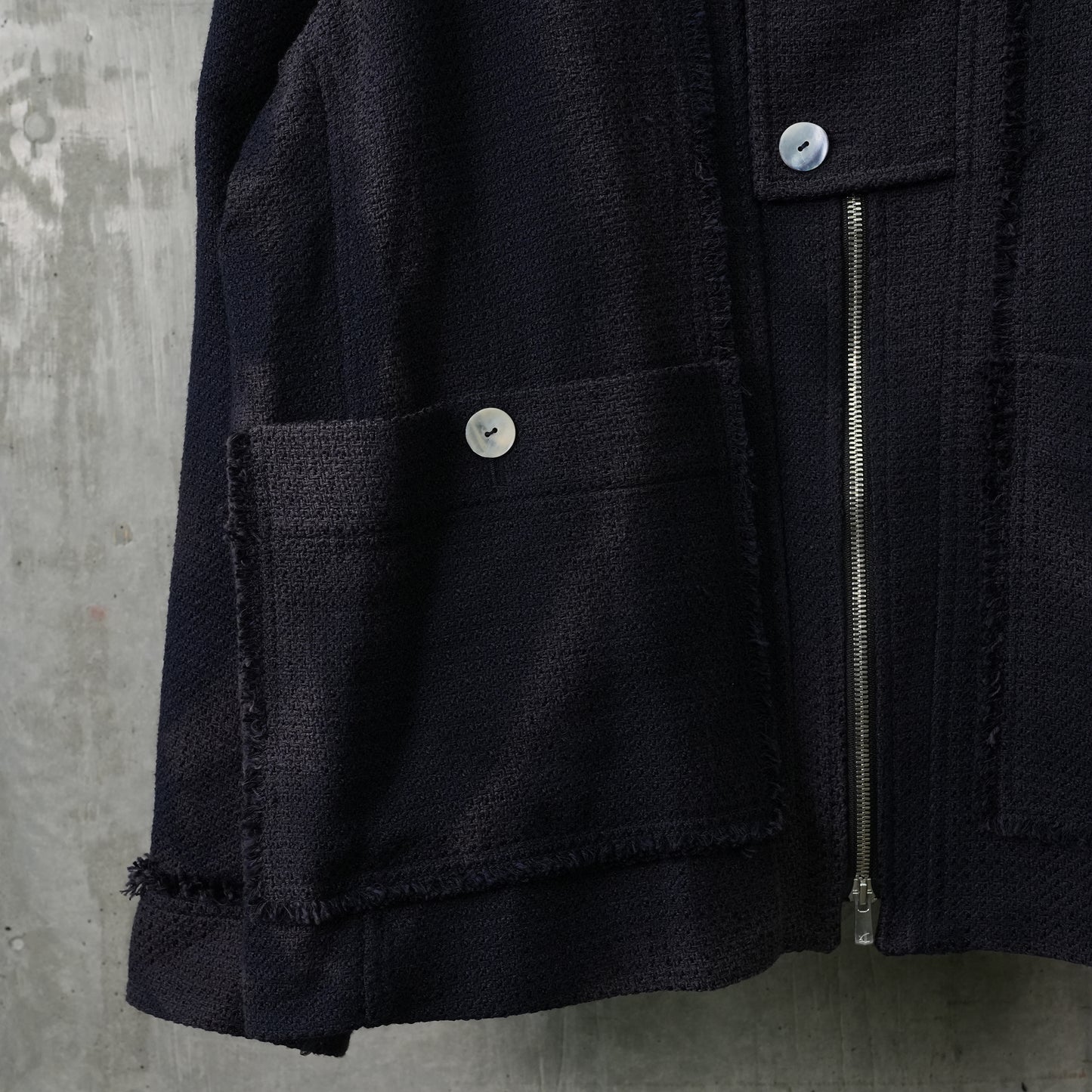 SUN-BLEACHED TWEED JACKET / NAVY