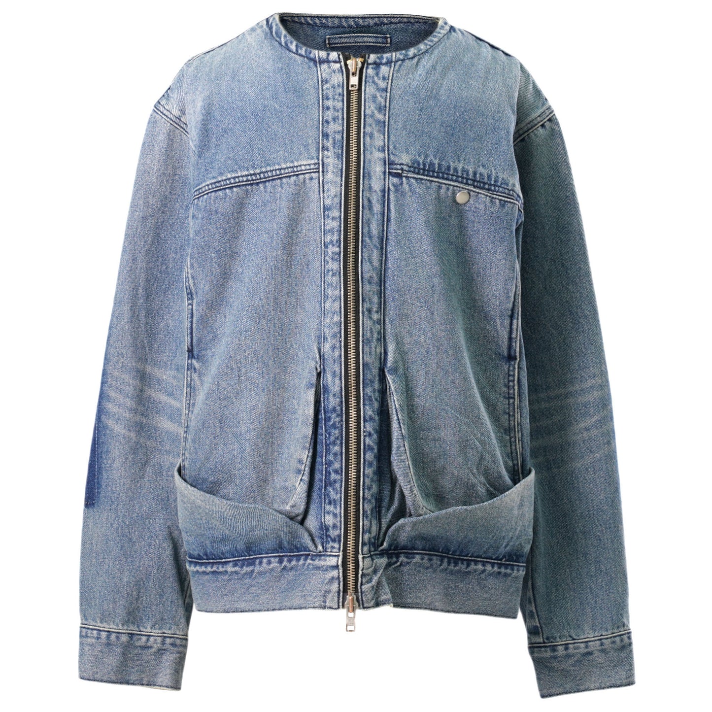 DREAPED POCKET DENIM JACKET / BLUE