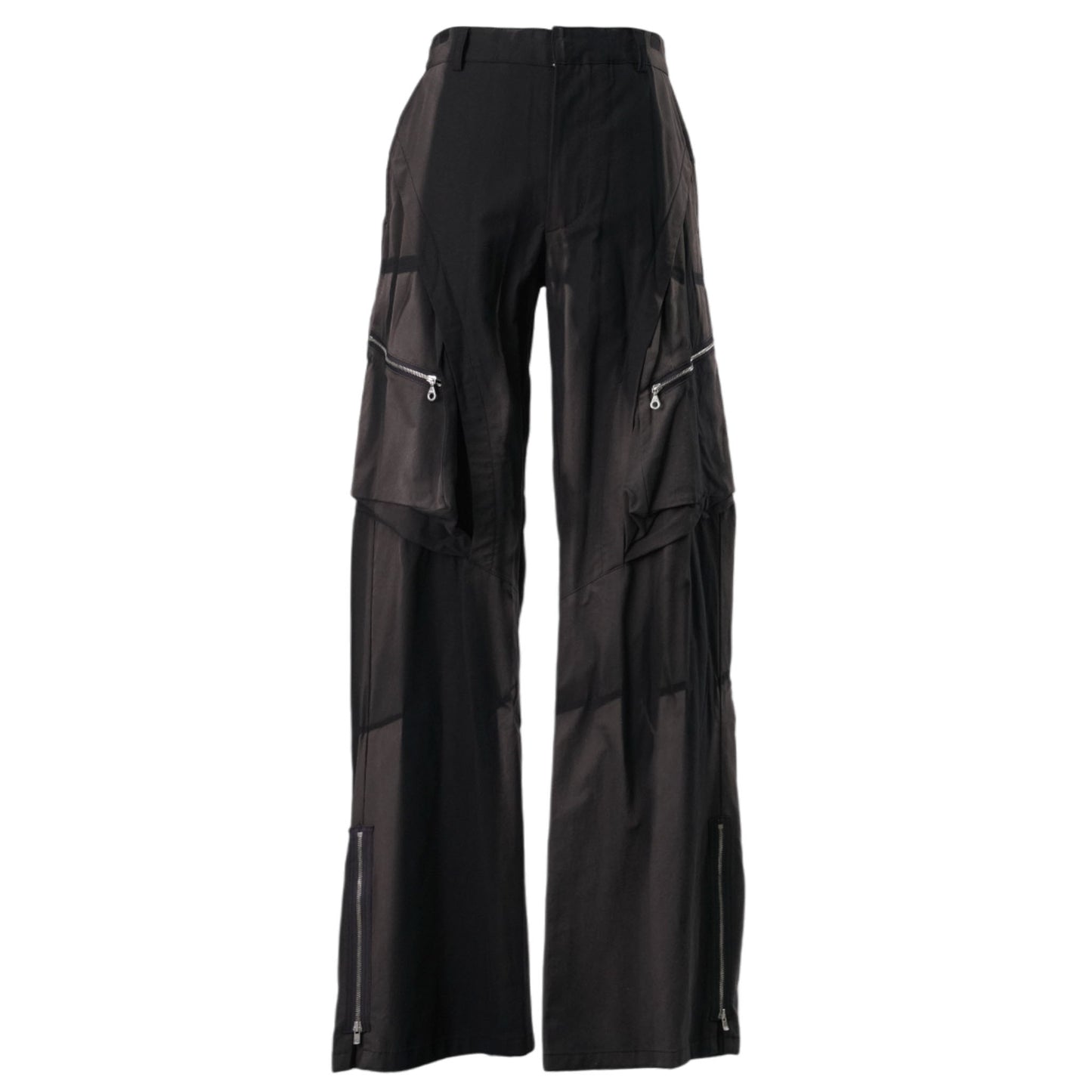 SUN-BLEACHED DRAPED POCKET TROUSERS / BLACK