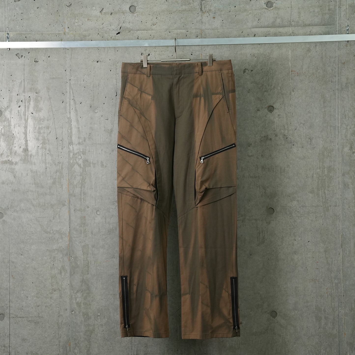 SUN-BLEACHED DRAPED POCKET TROUSERS / GREEN