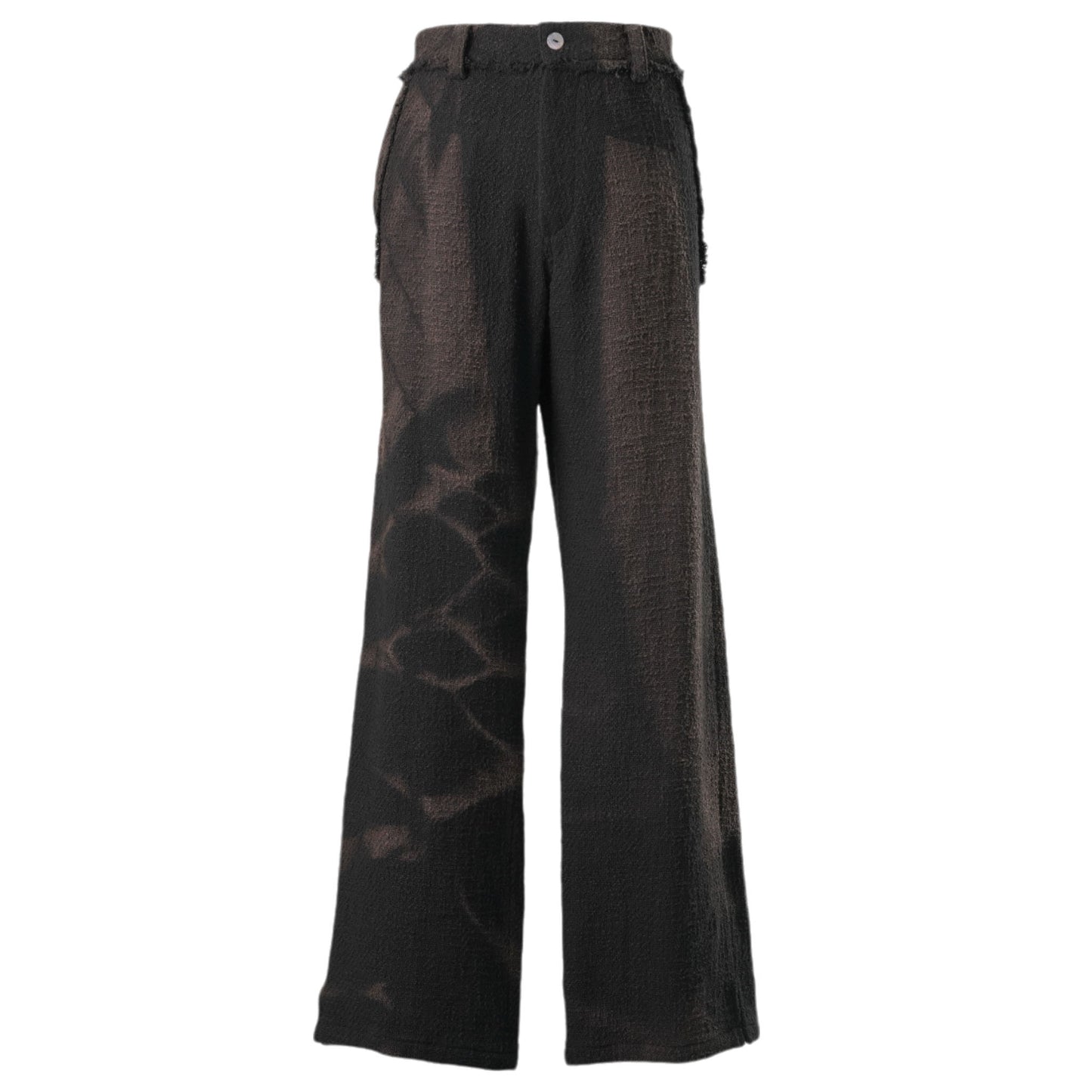 SUN-BLEACHED TWEED STRAIGHT TROUSERS / BLACK