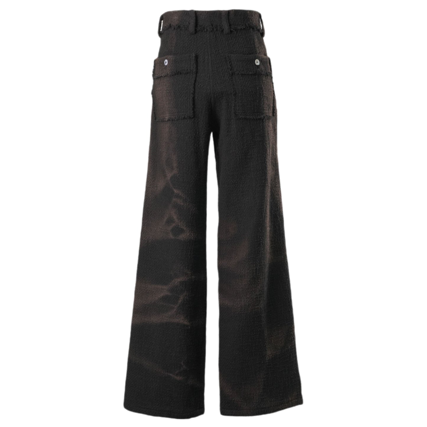 SUN-BLEACHED TWEED STRAIGHT TROUSERS / BLACK