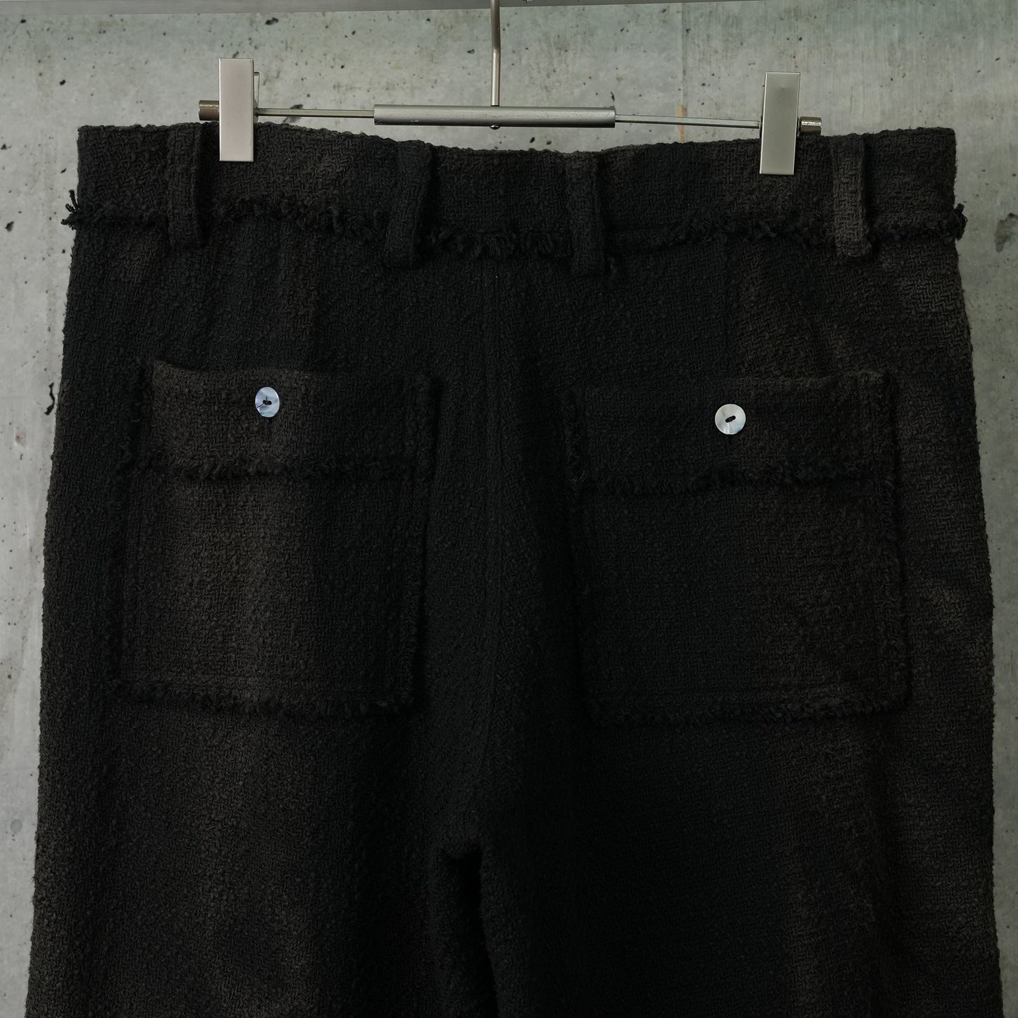 SUN-BLEACHED TWEED STRAIGHT TROUSERS / BLACK