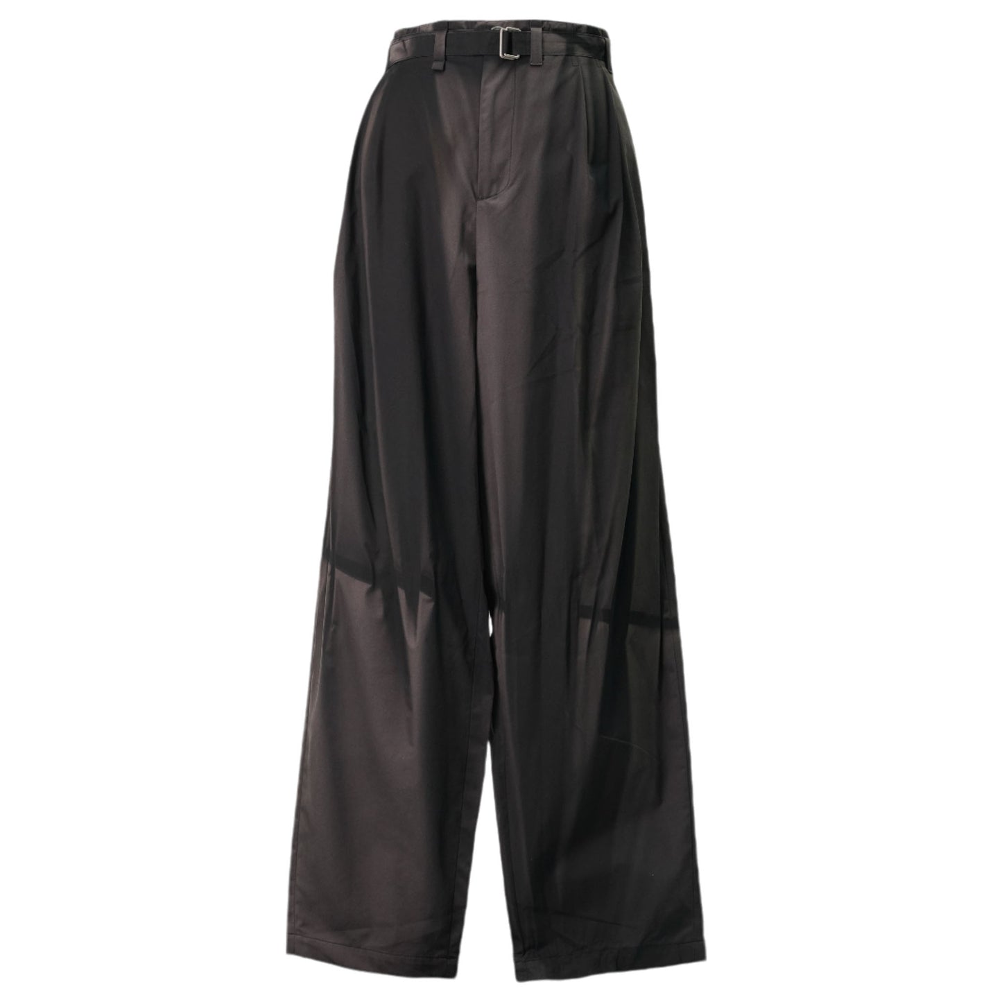 SUN-BLEACHED BELTED WIDE TROUSERS / BLACK