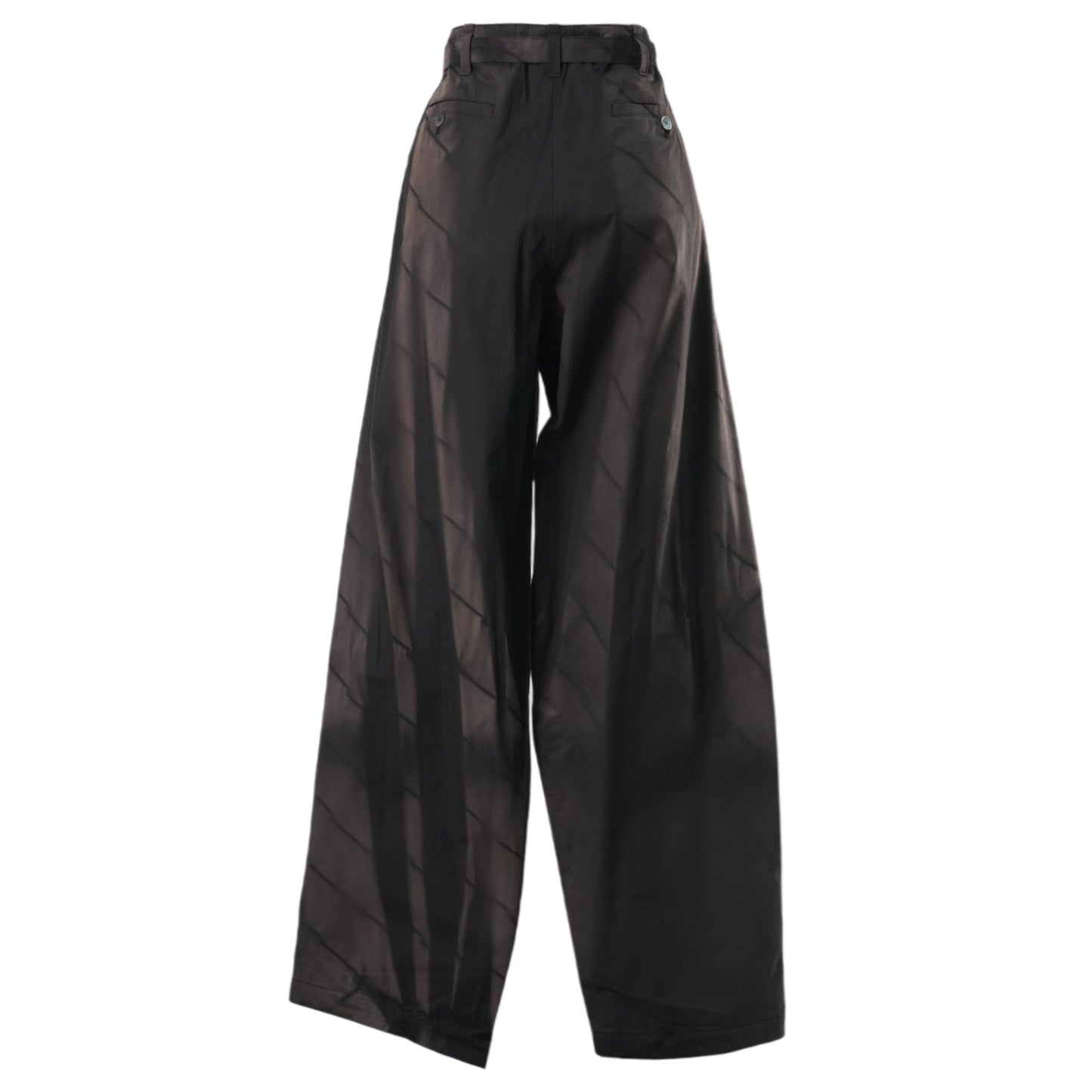 SUN-BLEACHED BELTED WIDE TROUSERS / BLACK