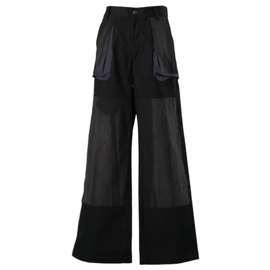 SUN-BLEACHED DOUBLE KNEE TROUSERS / BLACK