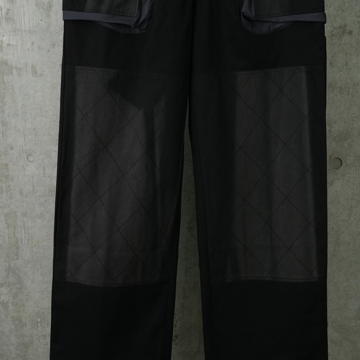 SUN-BLEACHED DOUBLE KNEE TROUSERS / BLACK