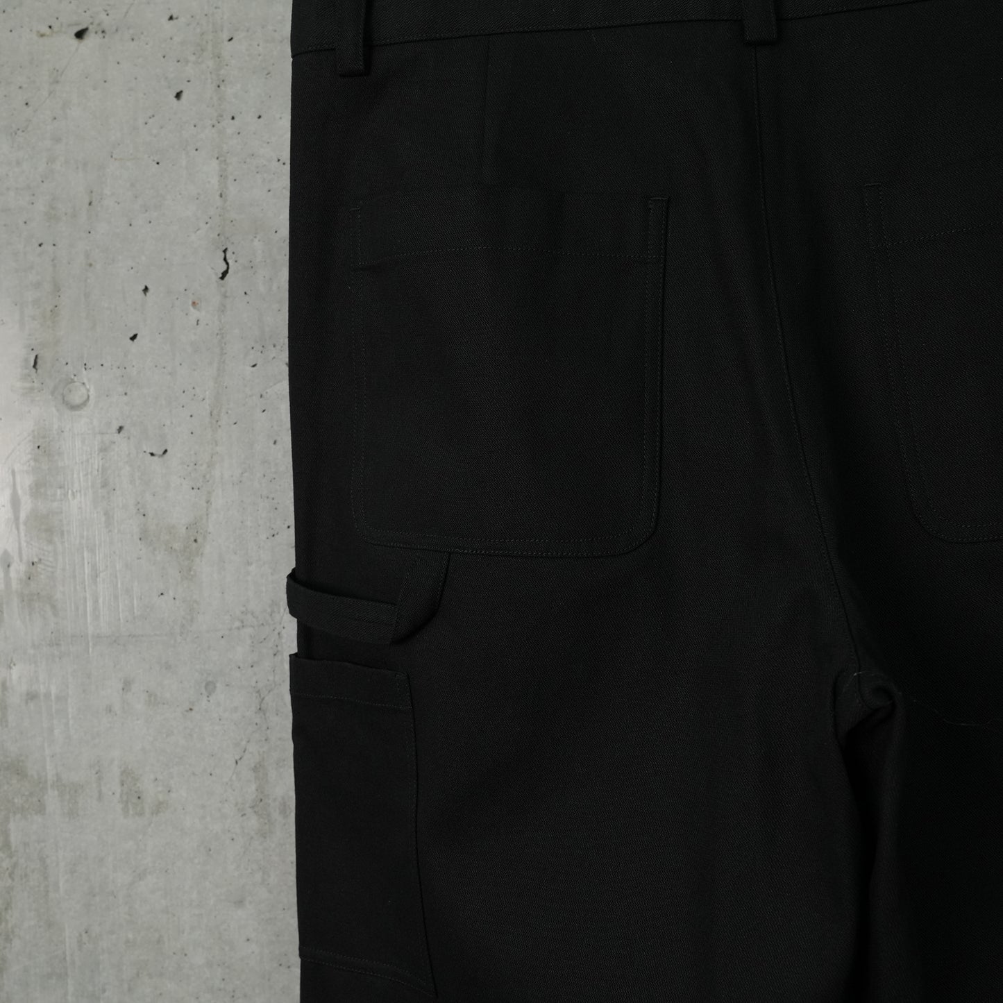 SUN-BLEACHED DOUBLE KNEE TROUSERS / BLACK