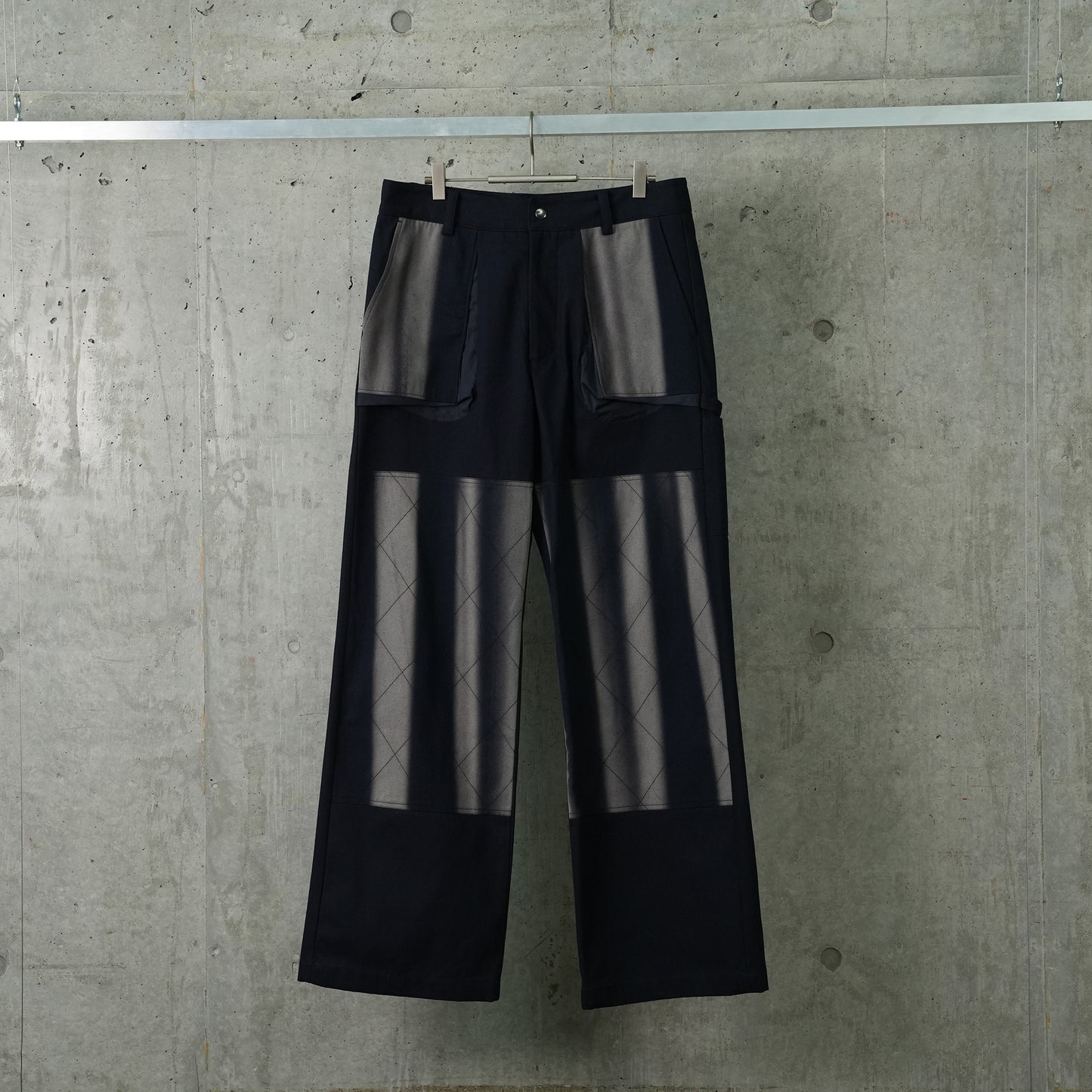 SUN-BLEACHED DOUBLE KNEE TROUSERS / NAVY